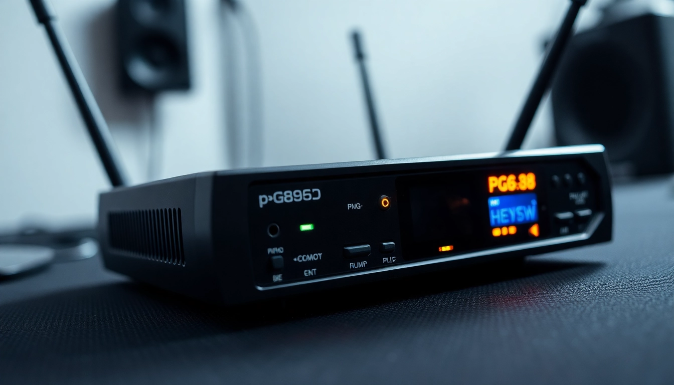 High-quality PG88 wireless receiver in a professional audio setup showing signal indicators and controls for clear sound transmission.